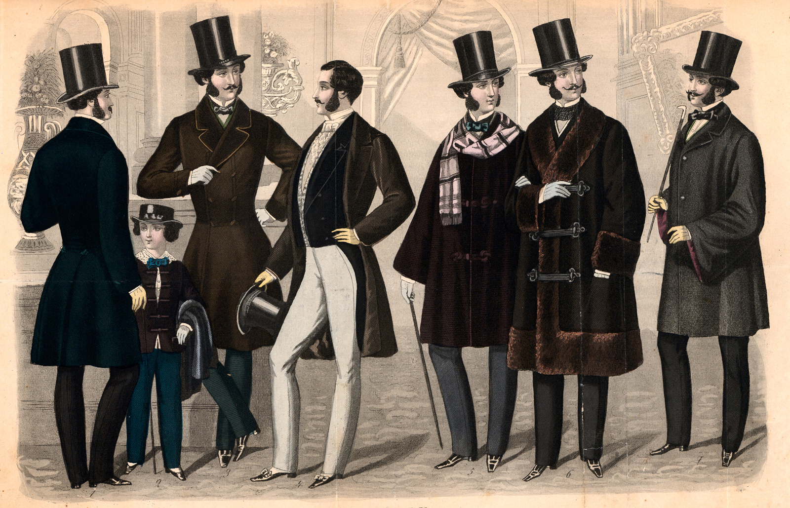 Męskie ubiory z połowy XIX w.